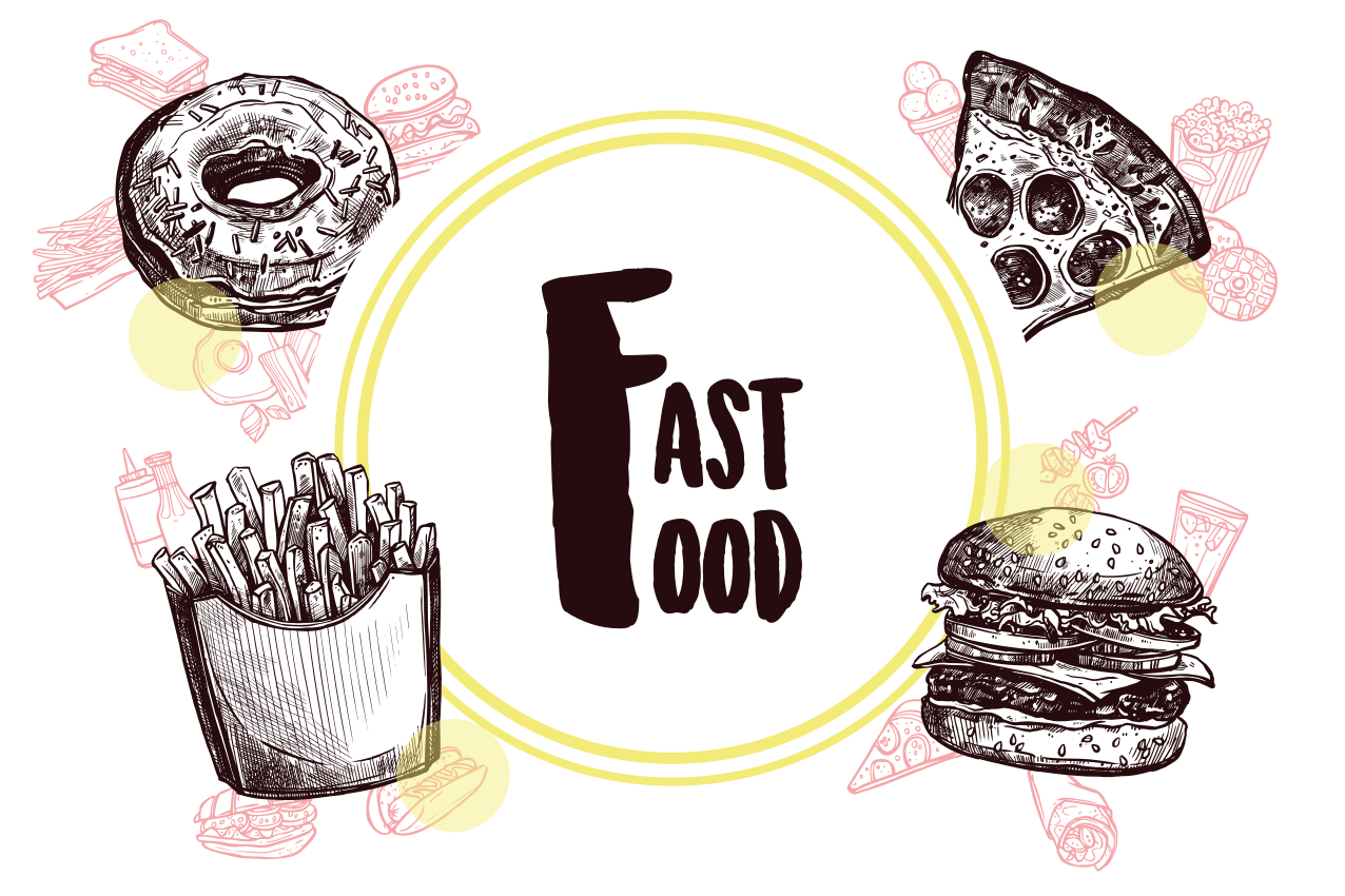 Tovaglietta americana originale illustrazioni fast food - TenStickers