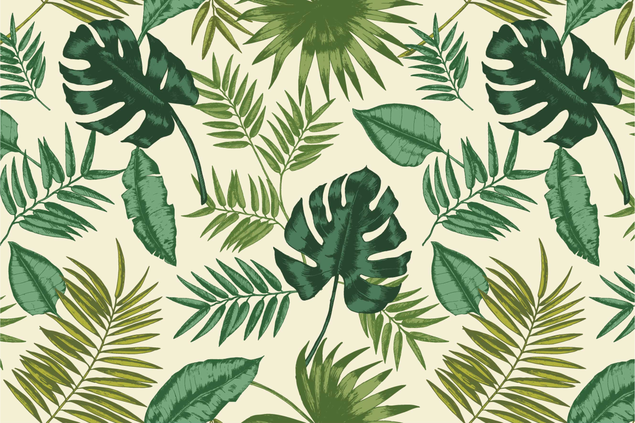 Tovaglietta americana textu motivo tropicale foglioso - TenStickers