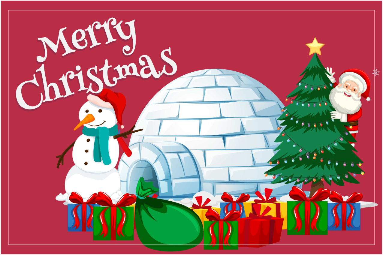 Tovaglietta americana natale scena festiva di festa - TenStickers