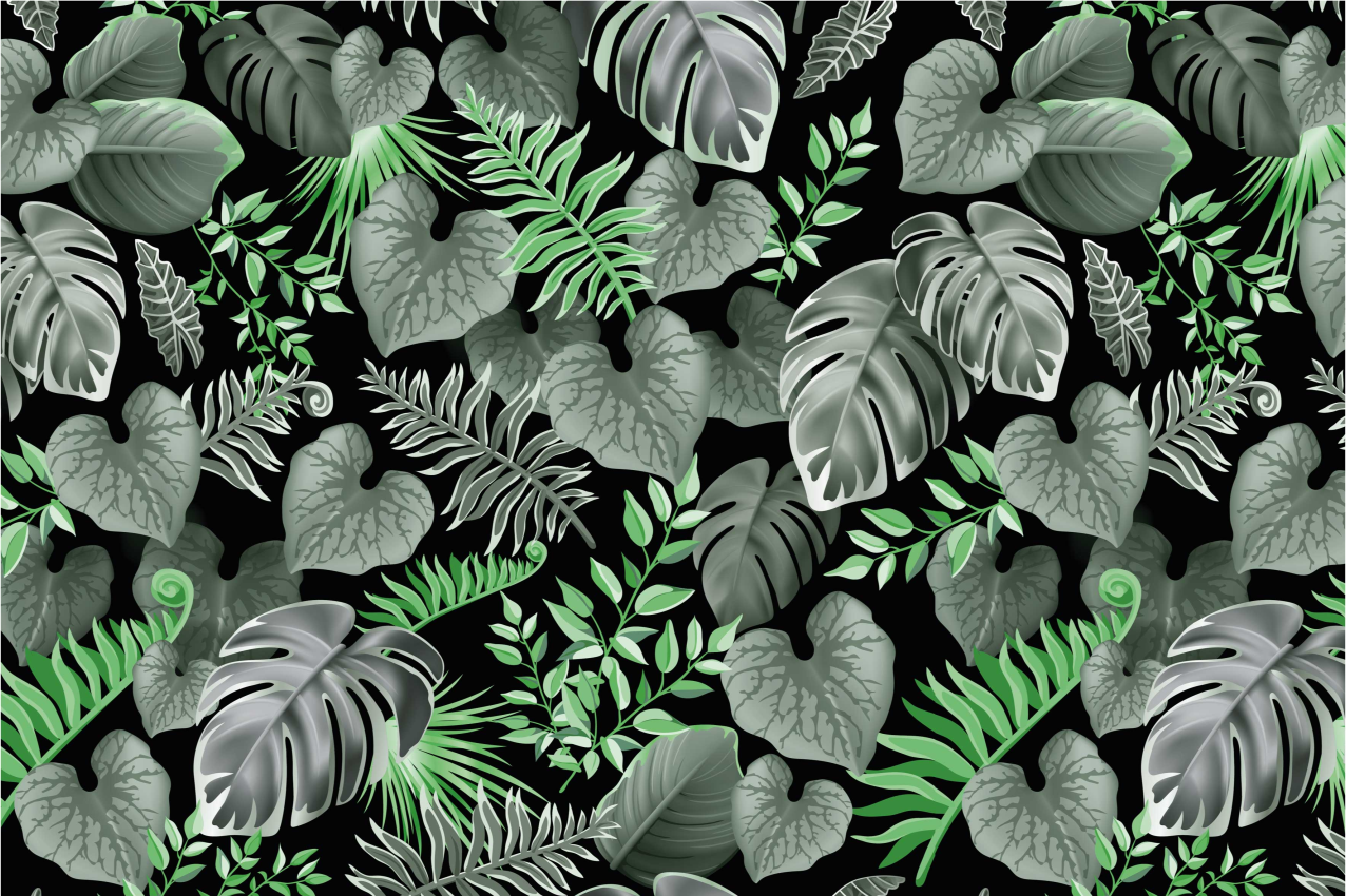 Tovaglietta americana textu motivi foglia verde - TenStickers