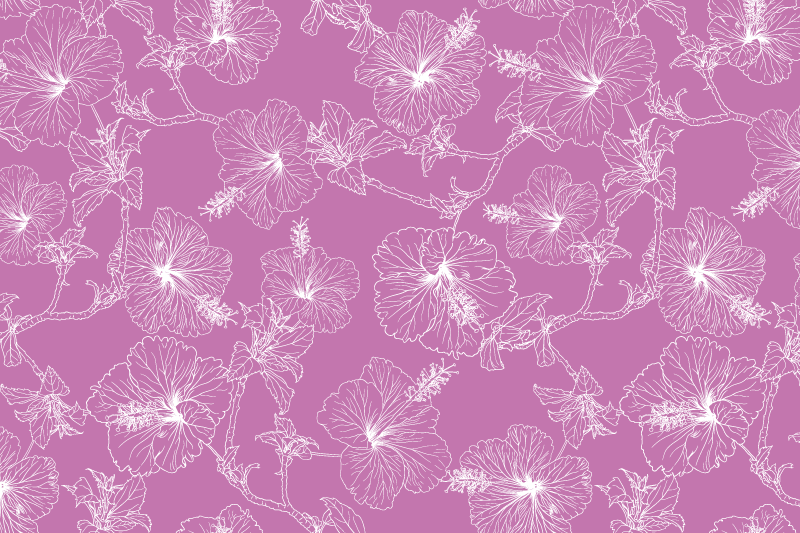 Tovaglietta americana originale motivo floreale outline - TenStickers
