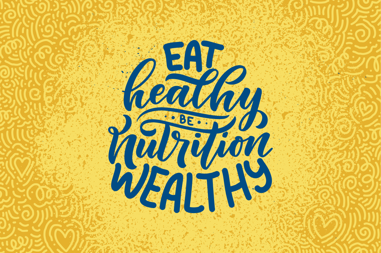 Tovaglietta americana frase nutrizione sana ricchezza - TenStickers