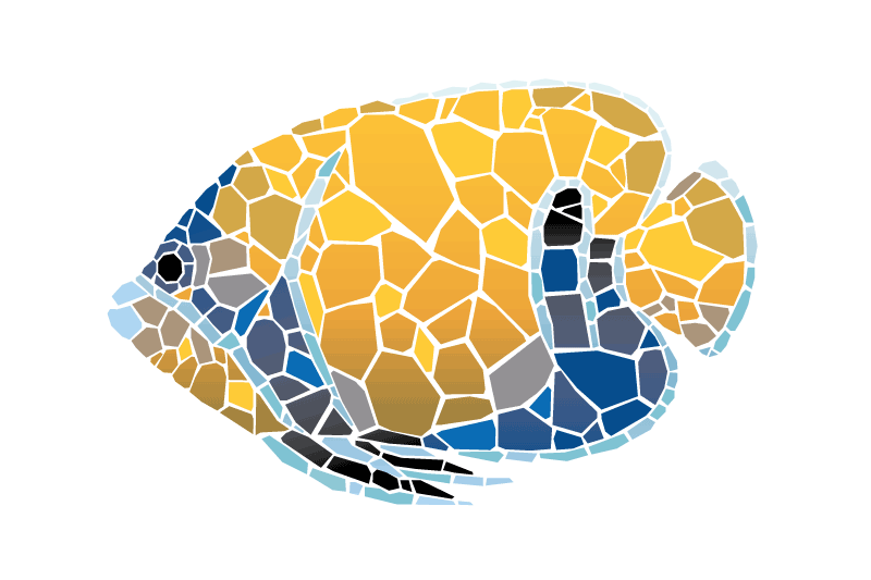 Tovaglietta americana originale illustrazione pesci mosaic - TenStickers