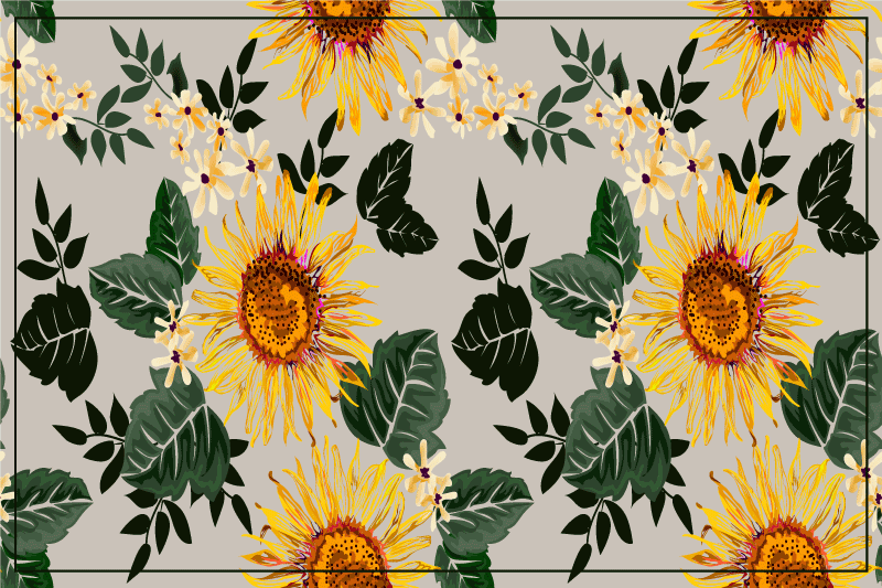 Tovaglietta americana originale composizione floreale solare - TenStickers