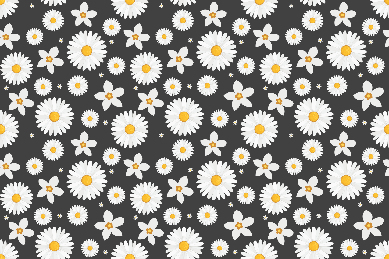 Tovaglietta americana textu elemento floreale margherita - TenStickers