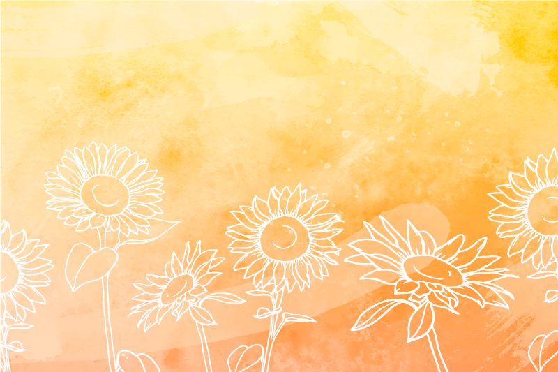 Tovaglietta americana originale motivo outline girasole - TenStickers