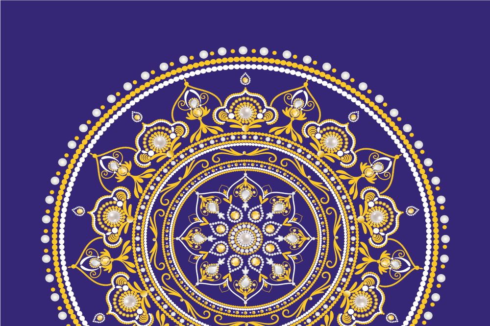 Tovaglietta americana originale mandala dorato intricato - TenStickers