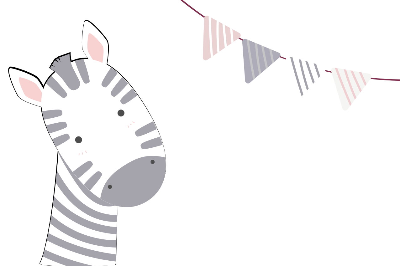 Tovaglietta americana infantile illustrazione testa zebra - TenStickers