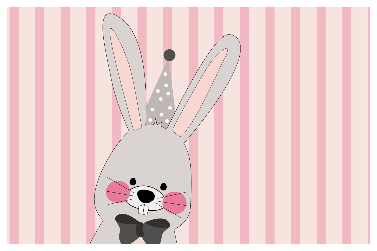 Tovaglietta americana infantile con coniglio adorabile - TenStickers