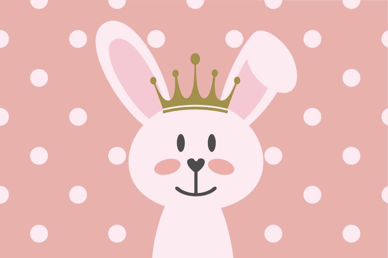 Tovaglietta americana infantile corona di coniglio carino - TenStickers