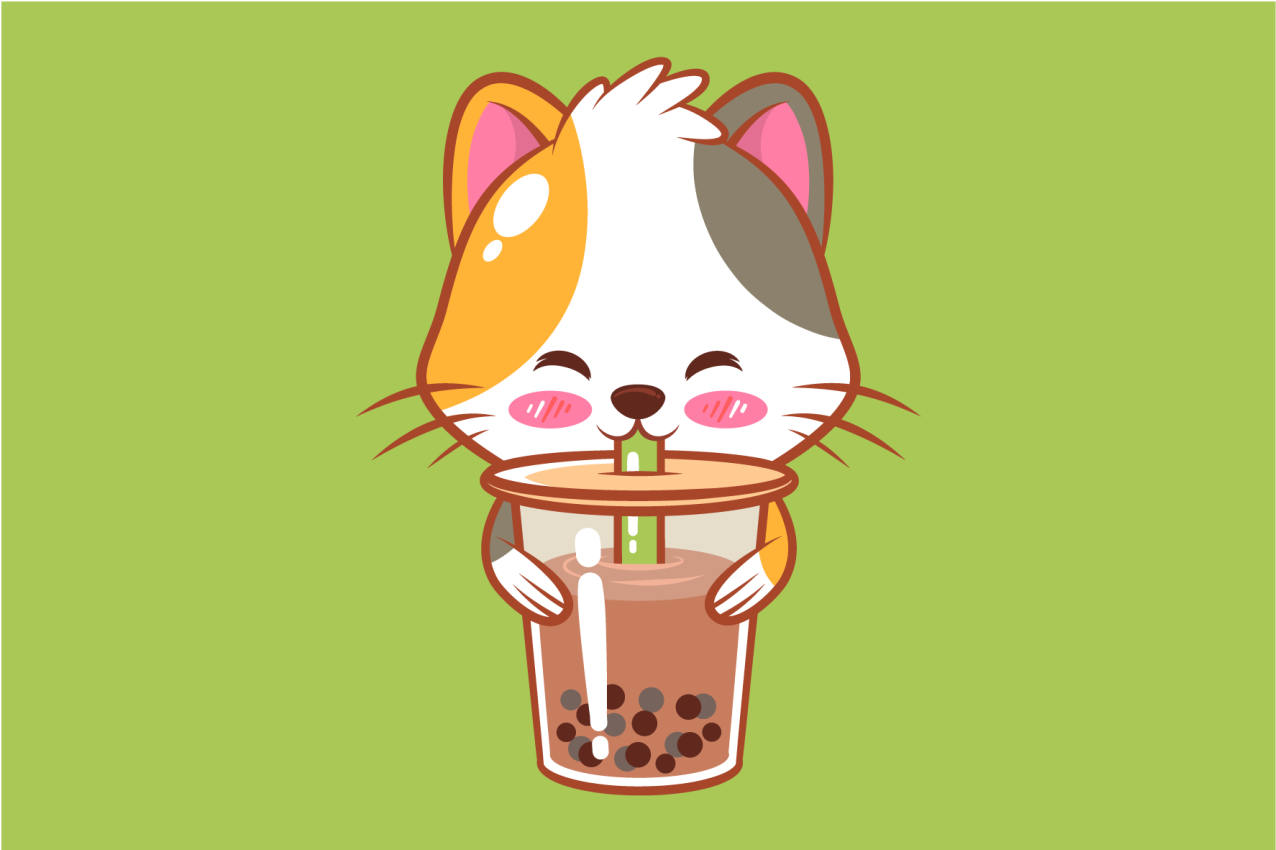Tovaglietta americana infantile gatto carino bevanda - TenStickers