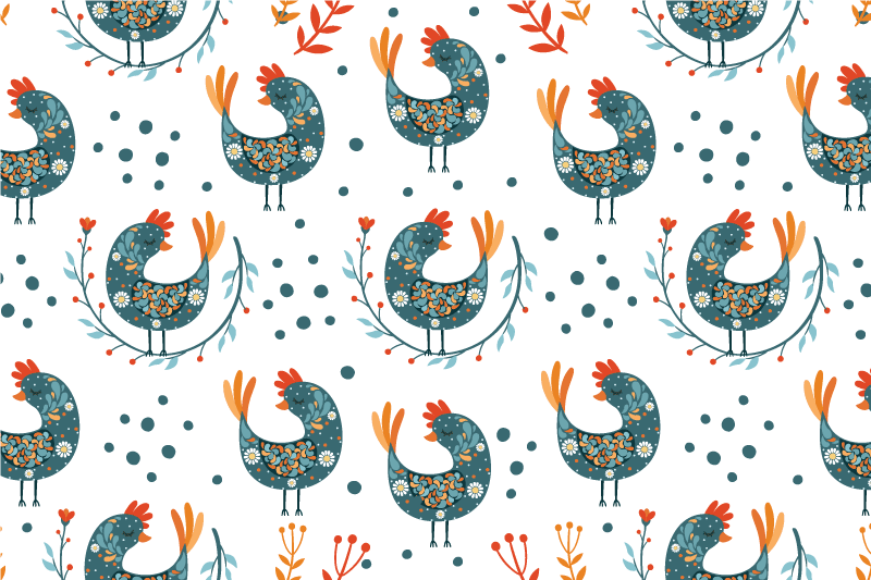 Tovaglietta americana originale motivo gallo colorato - TenStickers