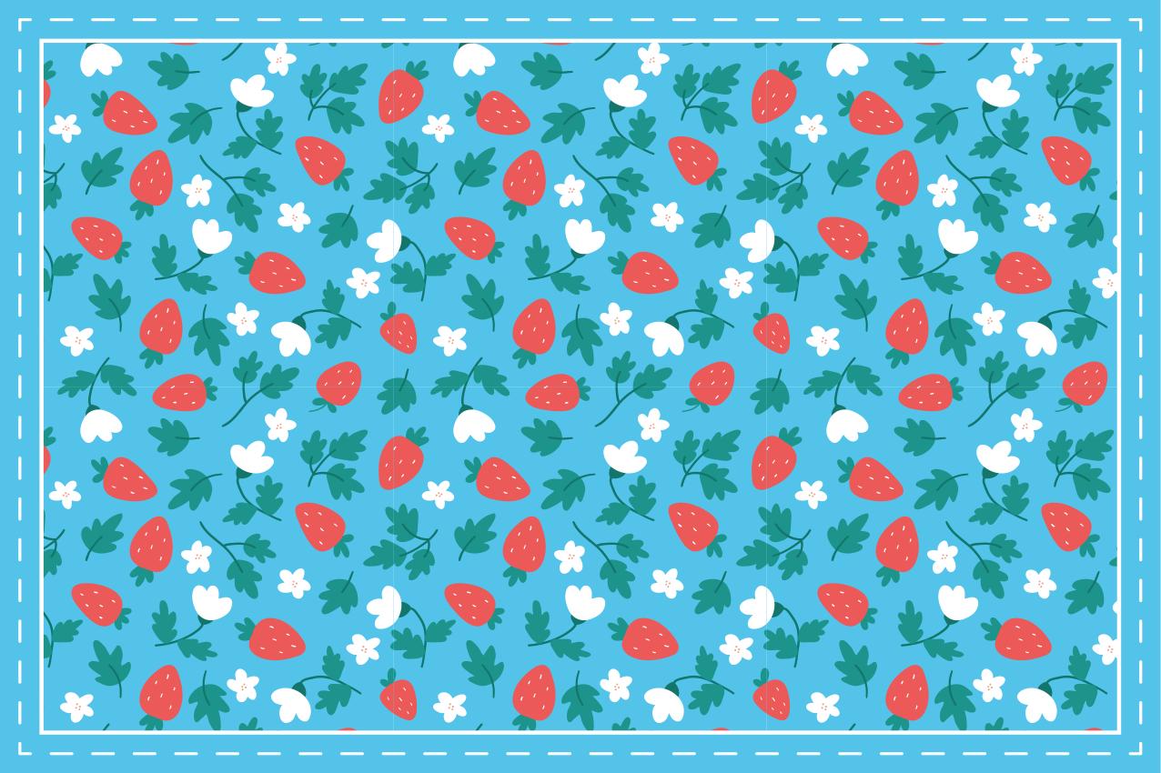 Tovaglietta americana originale motivo floreale fragola - TenStickers