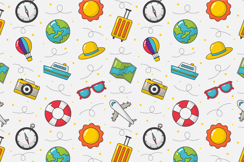 Tovaglietta americana infantile elementi di viaggio giocosi - TenStickers