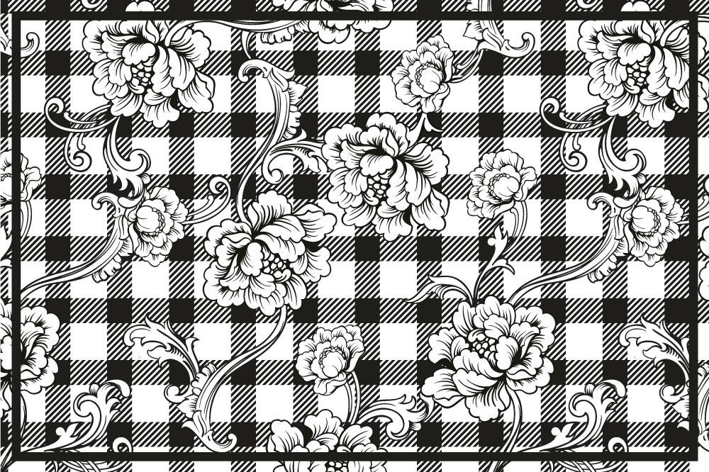 Tovaglietta americana originale motivo floreale a quadretti - TenStickers