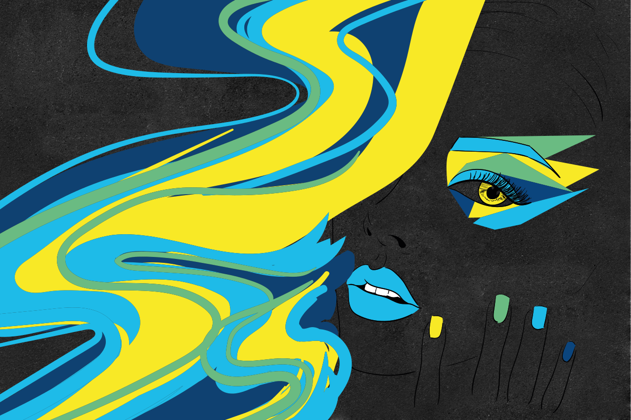 Tovaglietta americana originale arte di faccia audace - TenStickers