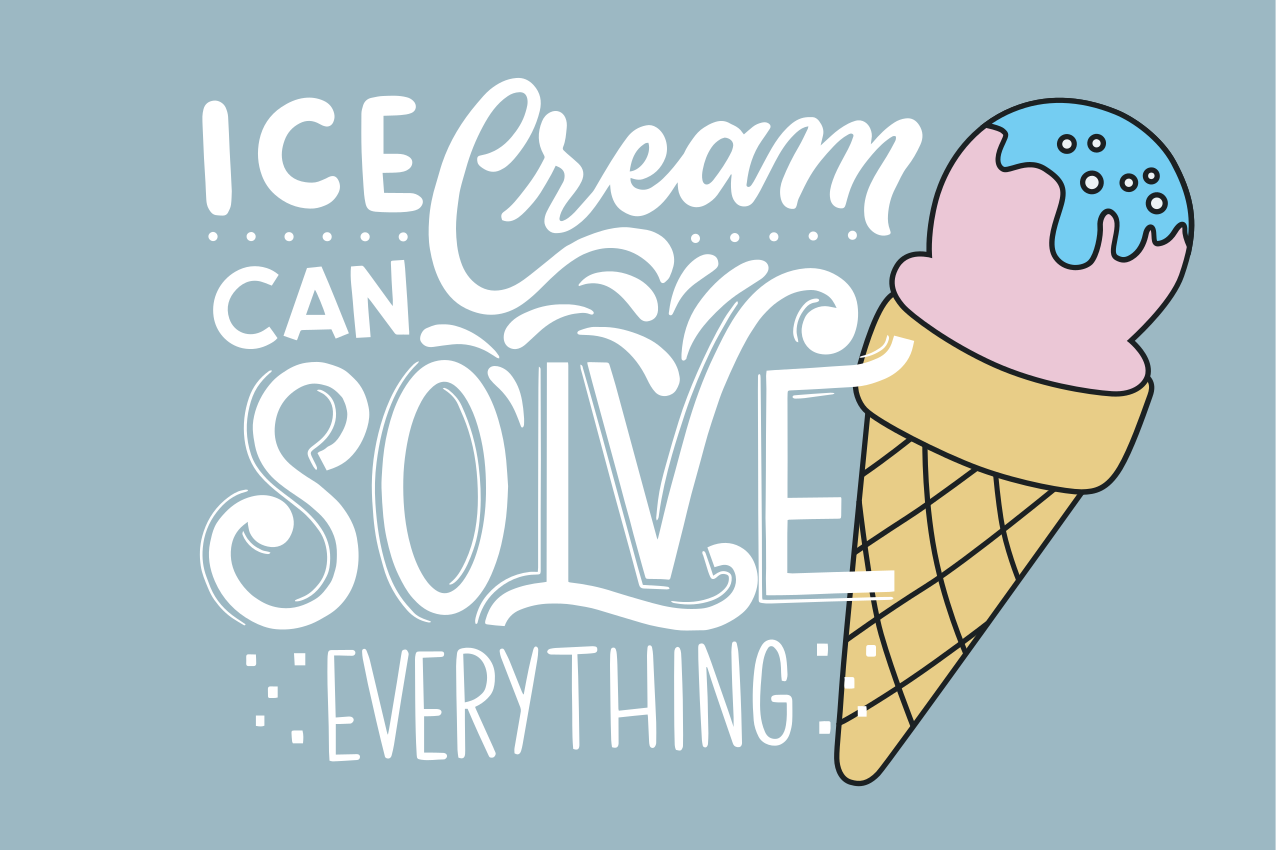 Tovaglietta americana frase citazione cono gelato - TenStickers