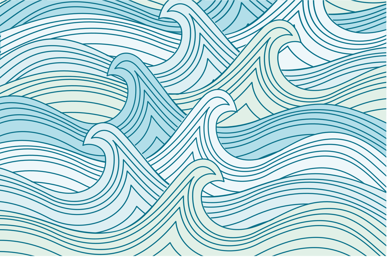 Tovaglietta americana textu motivo linee curve - TenStickers