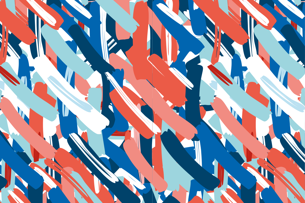 Tovaglietta americana moderna strisce astratte colorate - TenStickers