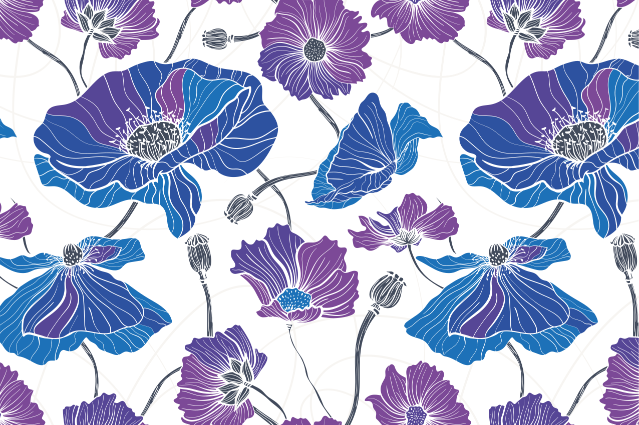 Tovaglietta americana textu motivo botanico vivace - TenStickers