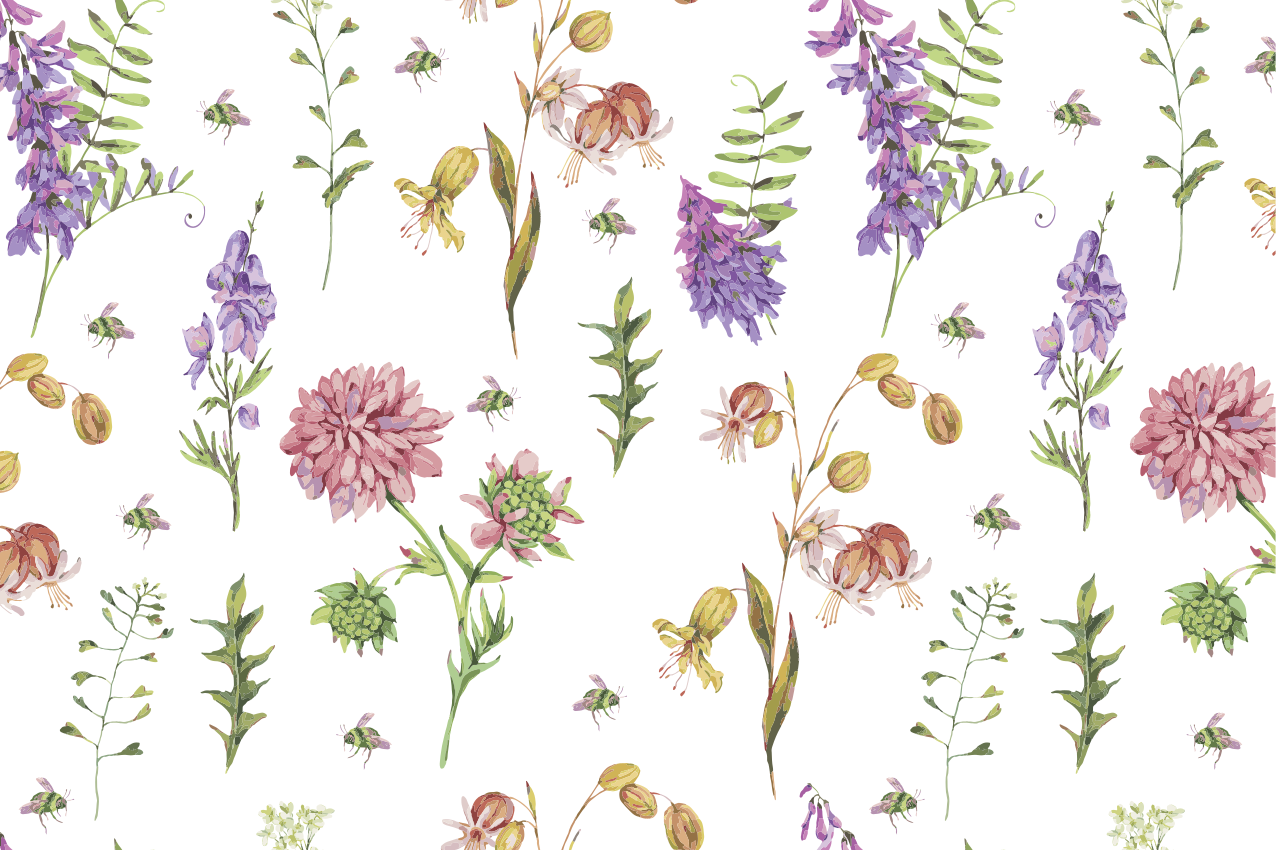 Tovaglietta americana originale motivo botanico floreale - TenStickers