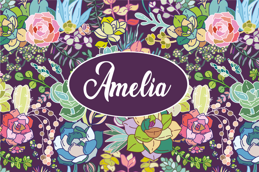 Tovaglietta americana con nome arte floreale personalizzata - TenStickers