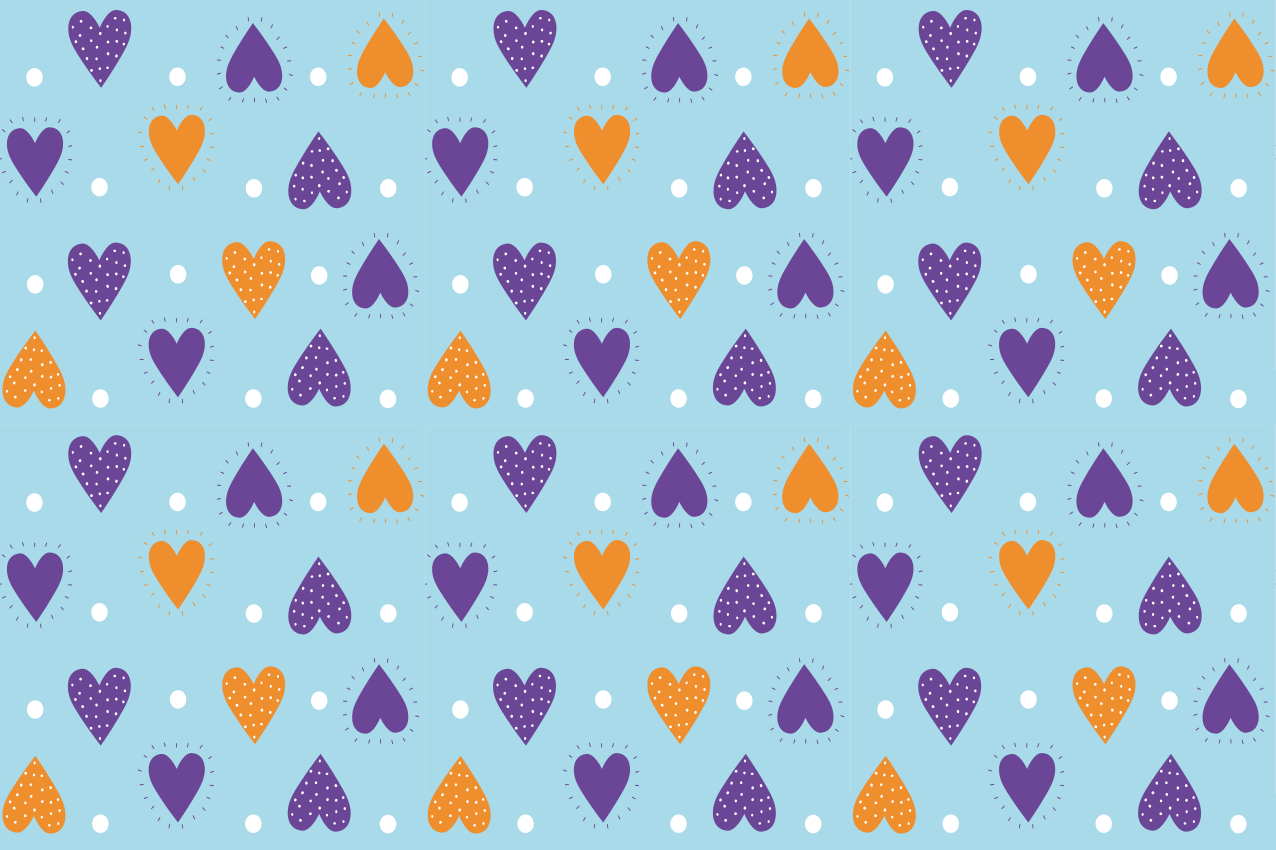 Tovaglietta americana infantile con cuori colorati - TenStickers