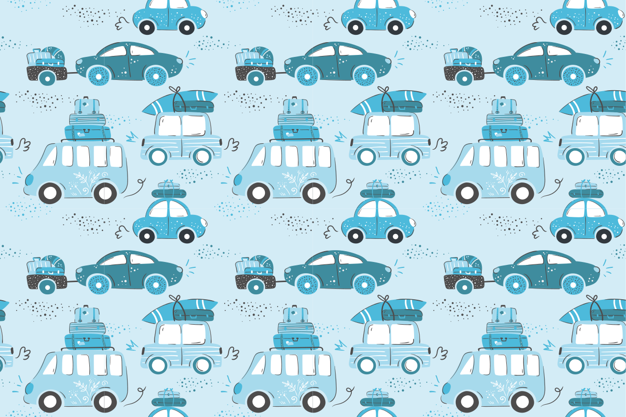Tovaglietta americana infantile auto con valigia - TenStickers
