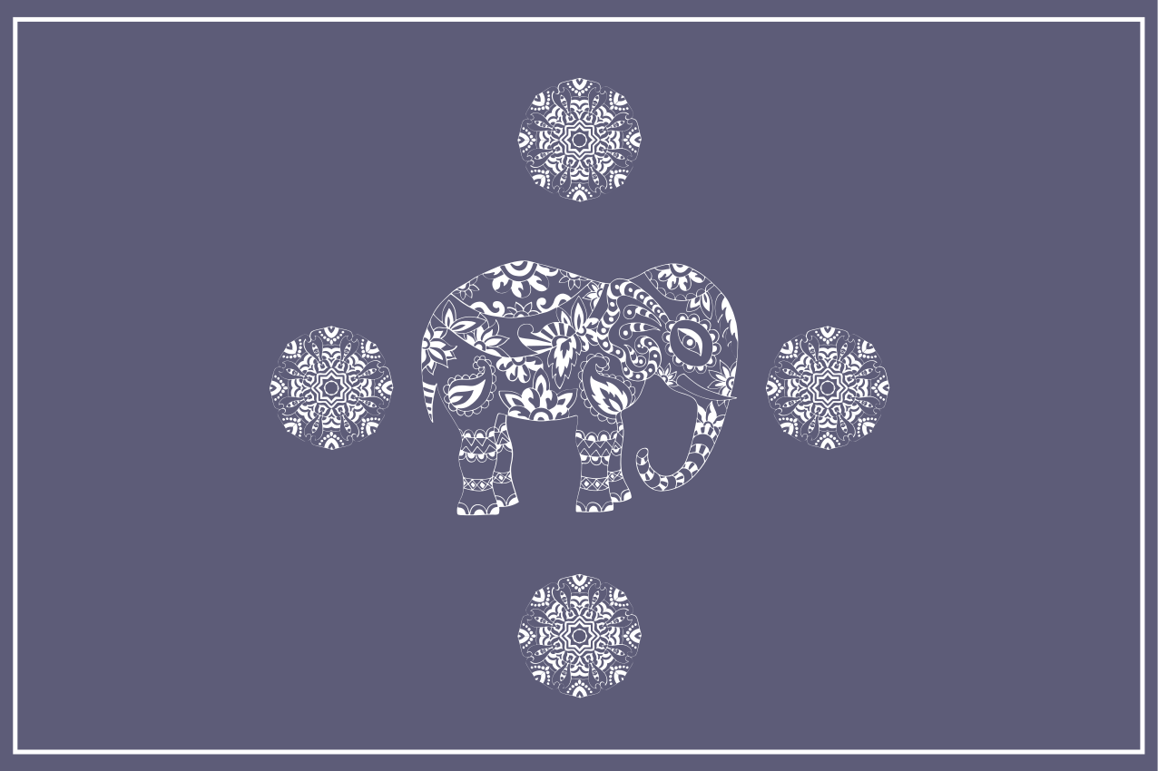 Tovaglietta americana originale motivo elefante - TenStickers