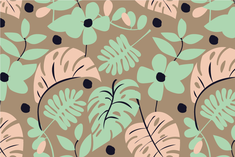 Tovaglietta americana moderna con sfondo botanico - TenStickers