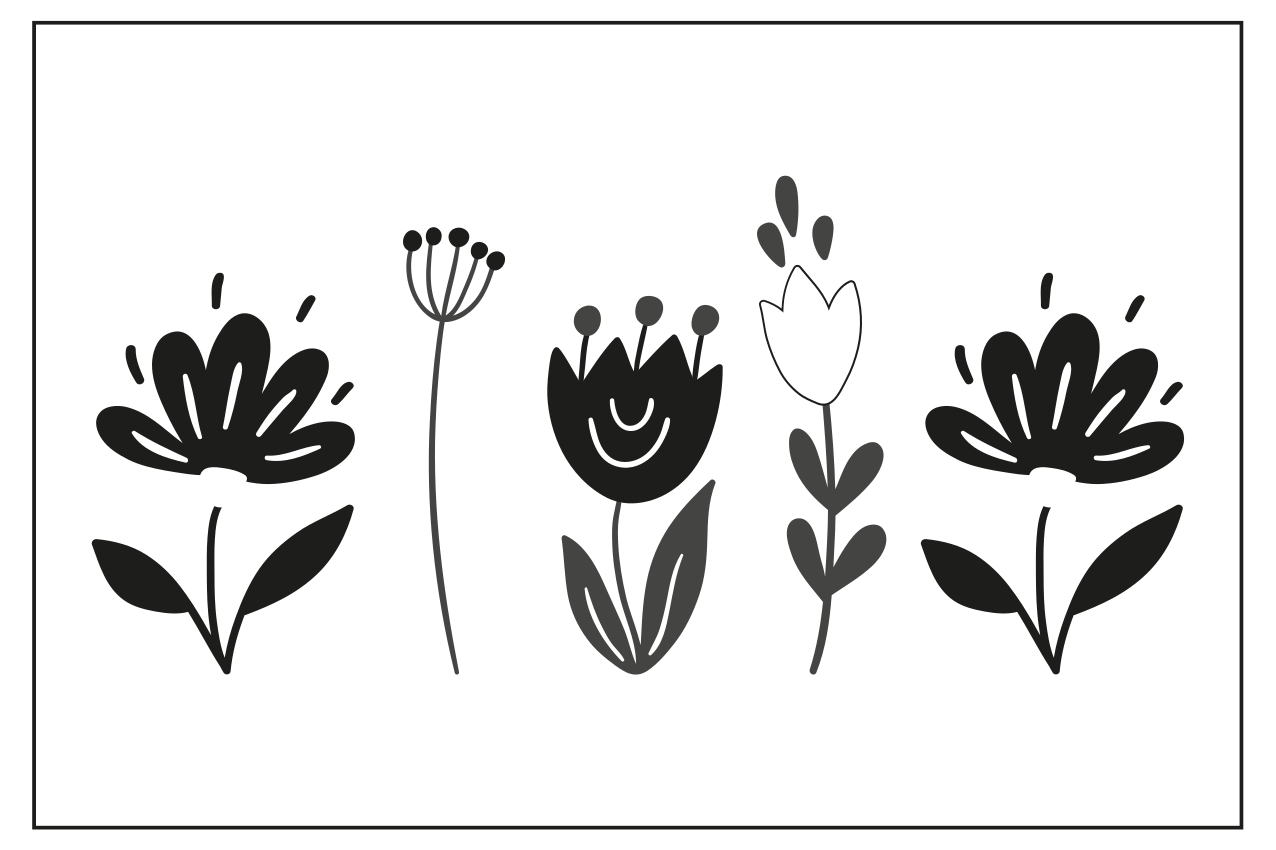 Tovaglietta americana originale arte lineare floreale - TenStickers