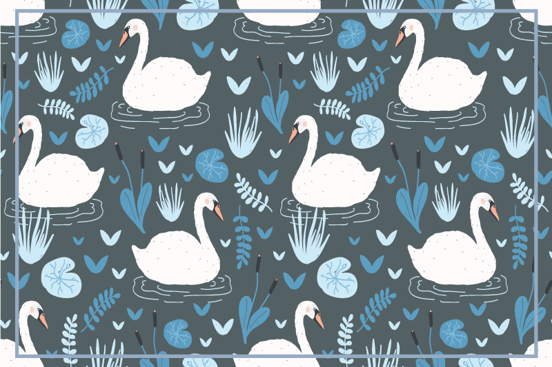 Tovaglietta americana originale superficie con cigni - TenStickers