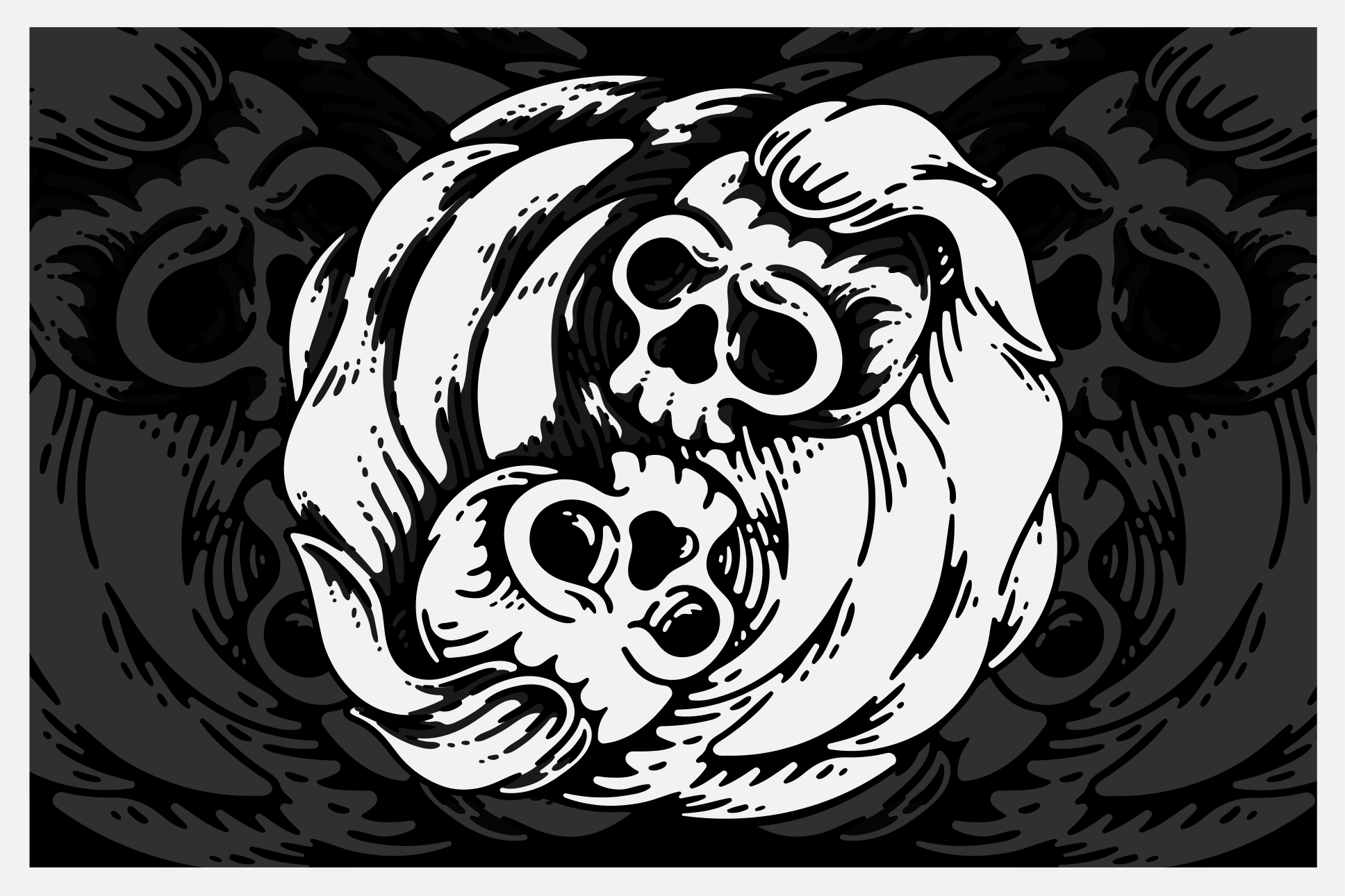 Tovaglietta americana di halloween motivo abbraccio teschi - TenStickers
