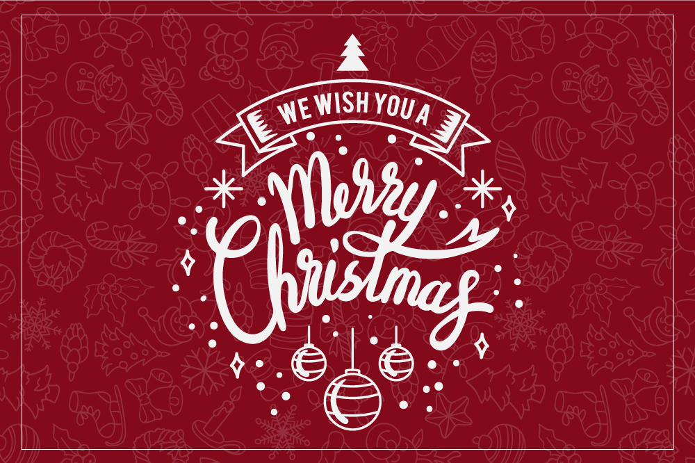 Tovaglietta americana Natale auguri di festa rosso - TenStickers