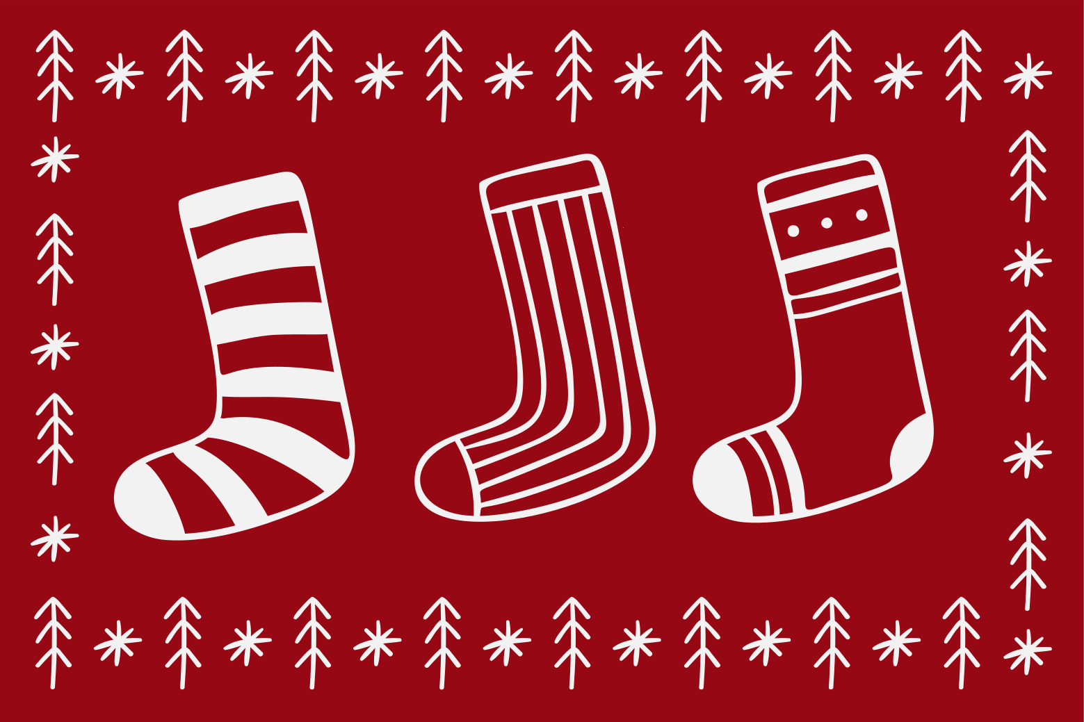 Tovaglietta americana natale motivi di calze festive - TenStickers