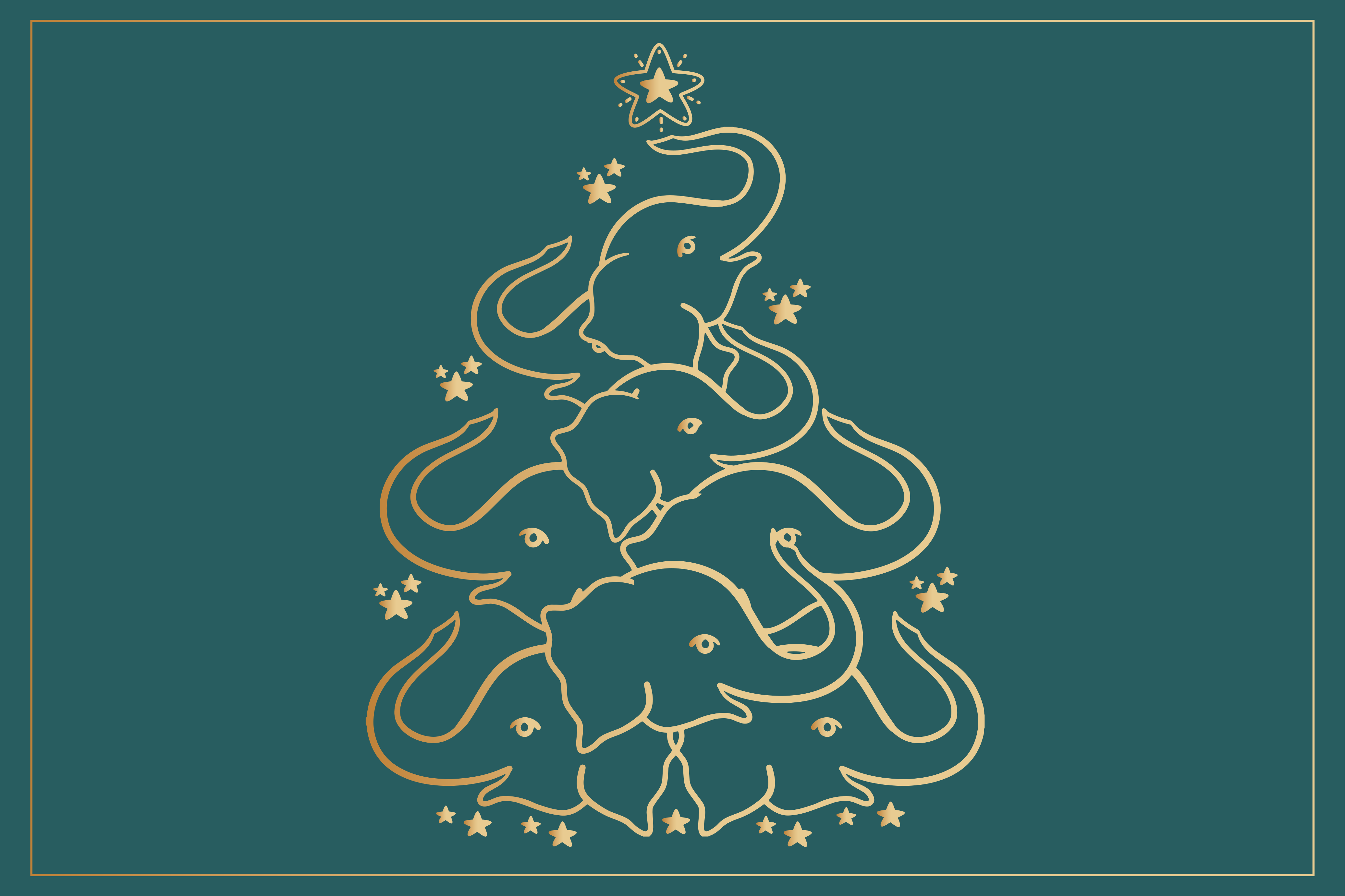 Tovaglietta americana natale albero elefante elegante - TenStickers