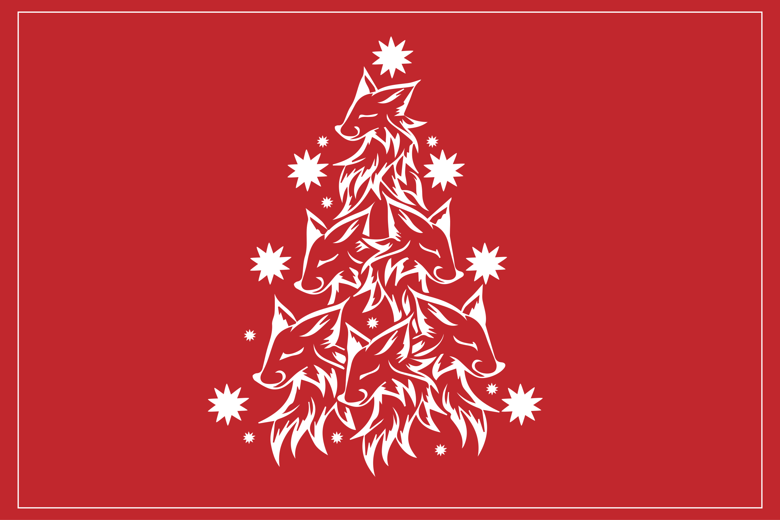Tovaglietta americana natale albero di volpe stilizzato - TenStickers
