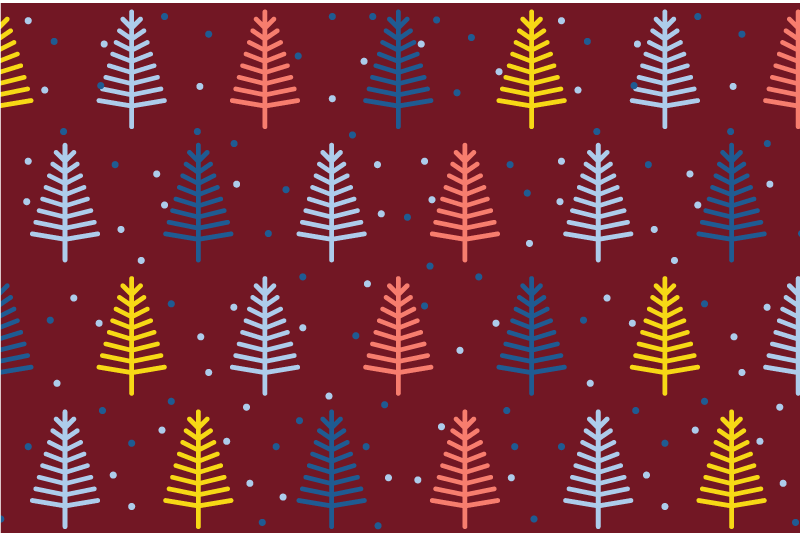 Tovaglietta americana natale motivo alberi colorati - TenStickers