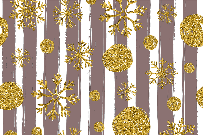 Tovaglietta americana natale fiocchi di neve dorati - TenStickers
