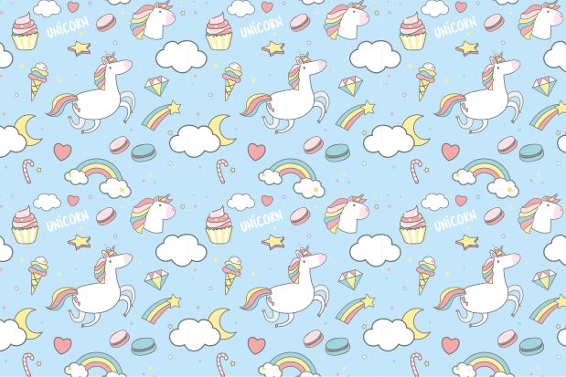 Tovaglietta americana infantile unicorni e arcobaleni - TenStickers