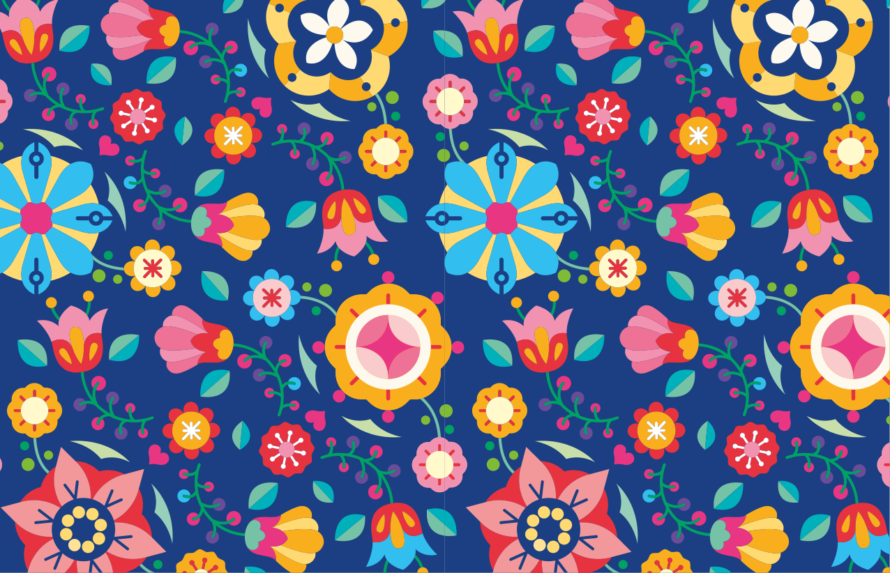 Tovaglietta americana originale concetto floreale vivace - TenStickers