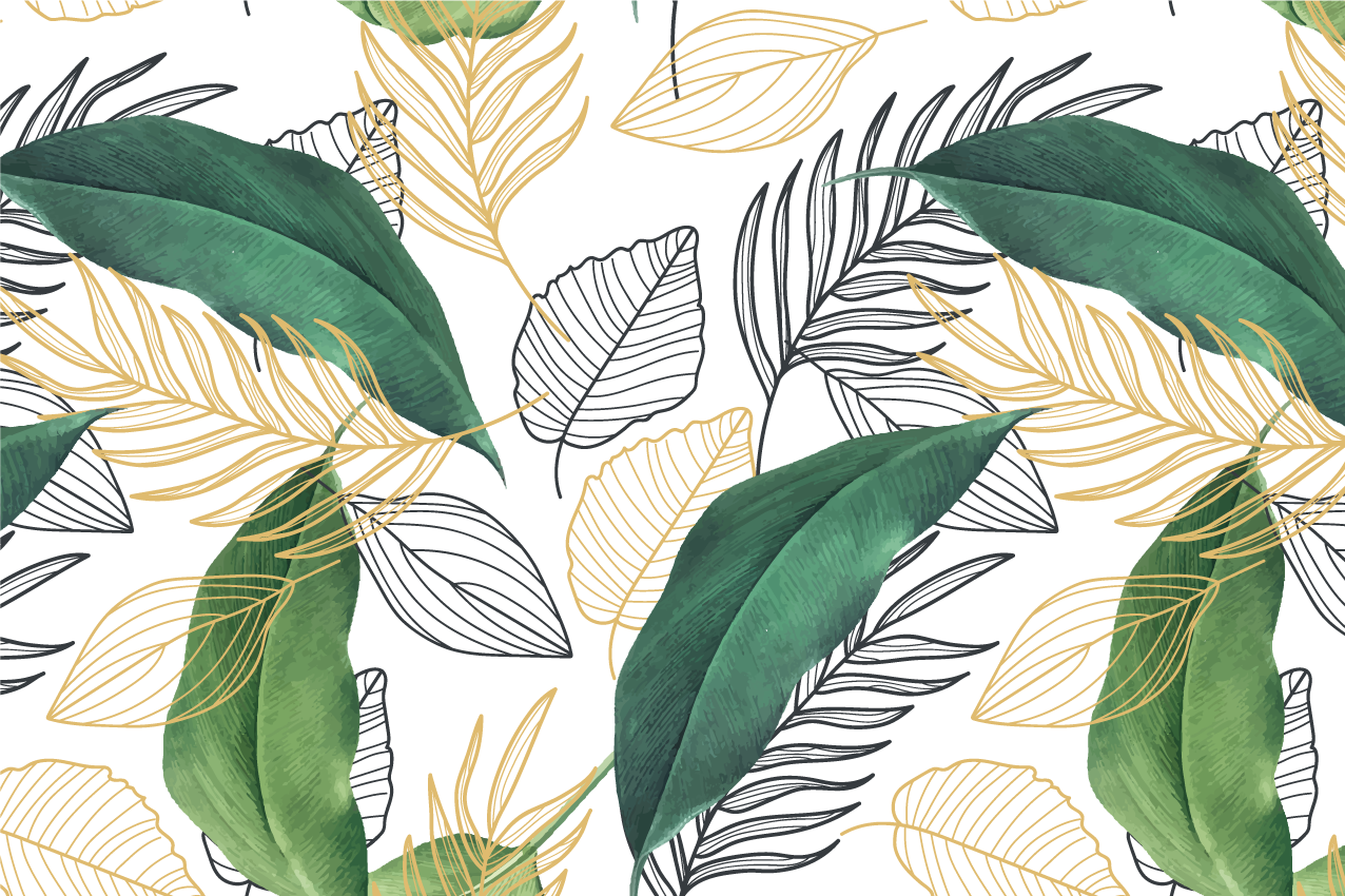 Tovaglietta americana textu motivi foglie verdi lush - TenStickers