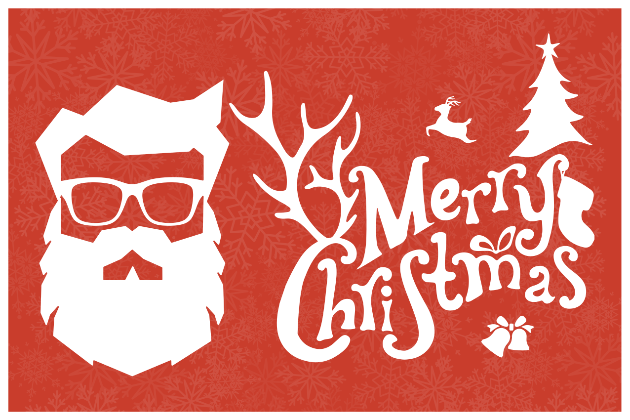 Tovaglietta americana natale babbo natale con occhiali - TenStickers