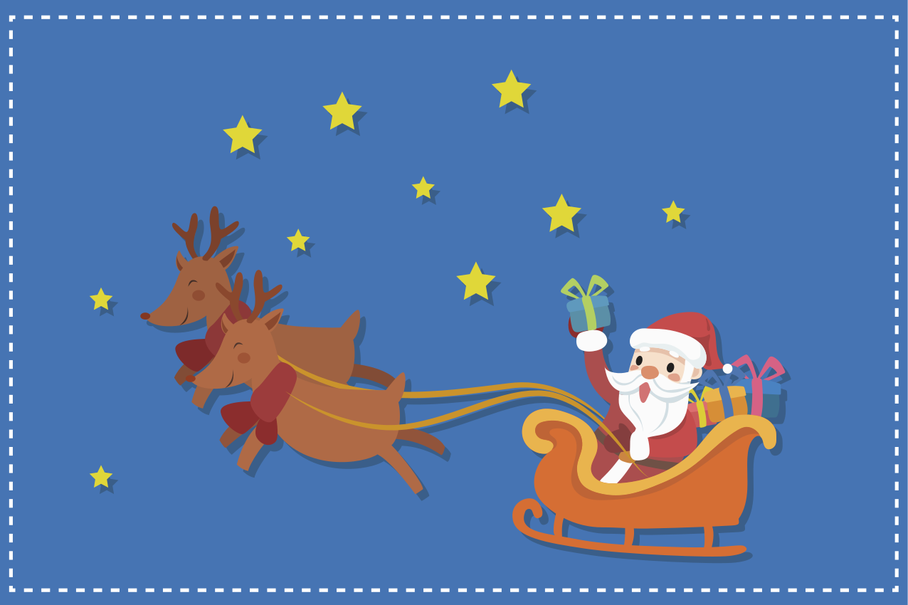 Tovaglietta americana natale corsa di slitta di babbo natale - TenStickers