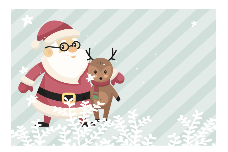 Tovaglietta americana natale babbo natale con renne - TenStickers