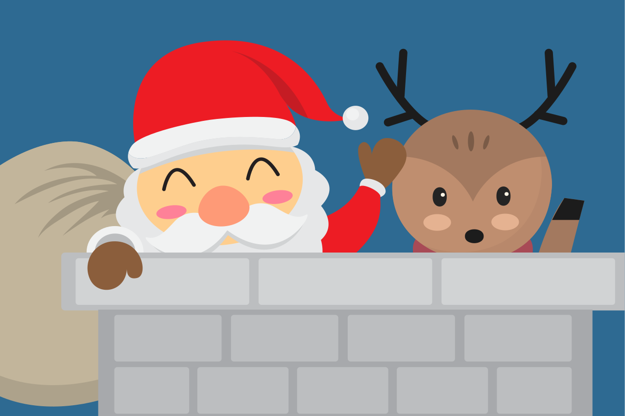 Tovaglietta americana natale renna di babbo natale - TenStickers
