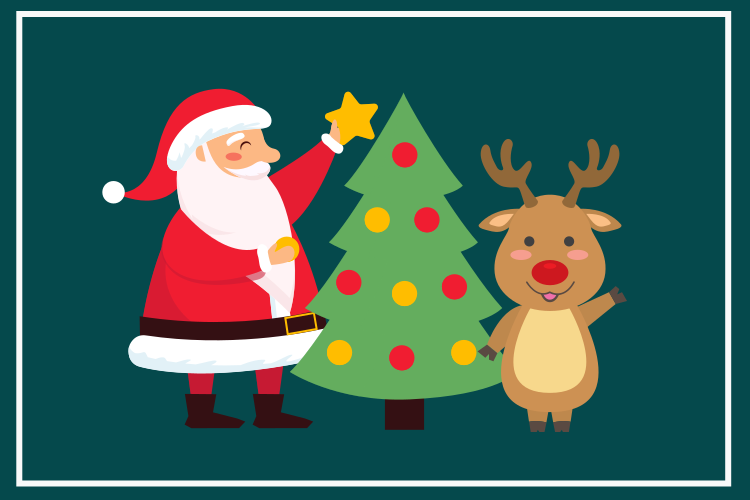 Tovaglietta americana natale babbo natale e renne - TenStickers