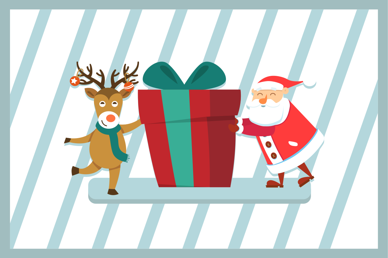 Tovaglietta americana natale regalo di babbo natale e renne - TenStickers