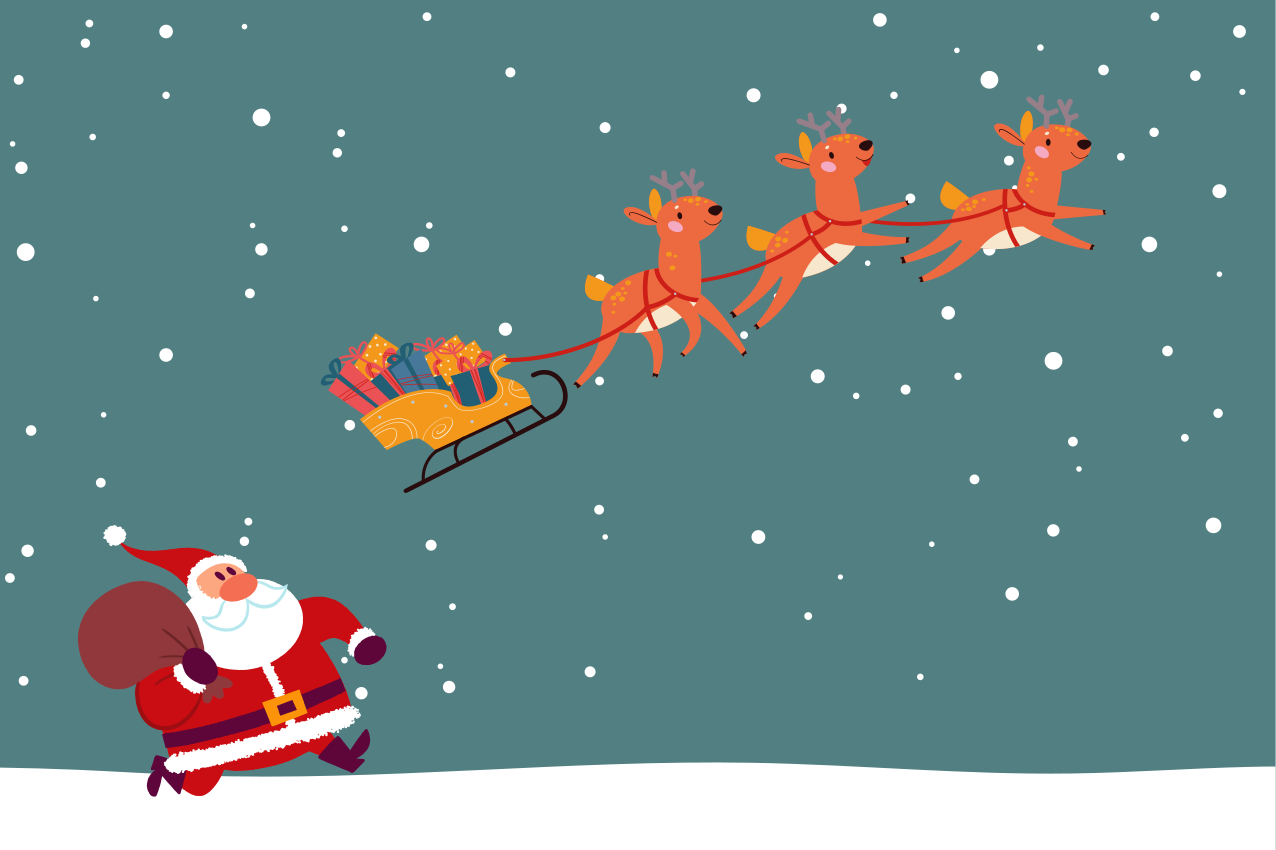 Tovaglietta americana natale giro in slitta di babbo natale - TenStickers