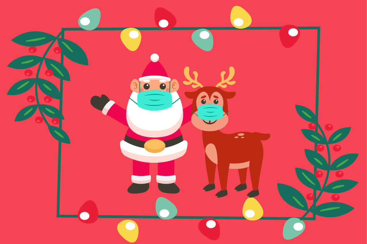 Tovaglietta americana natale babbo natale e slitta - TenStickers